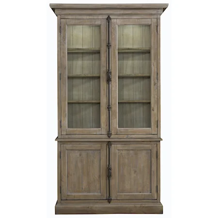 Relaxed Vintage China Cabinet with 3-Way Touch Lighting